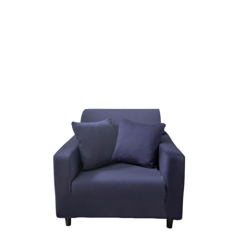 Anyhouz 1 Seater Sofa Cover Plain Navy Blue Style and Protection For Living Room Sofa Chair Elastic Stretchable Slipcover-Slipcovers-PEROZ Accessories
