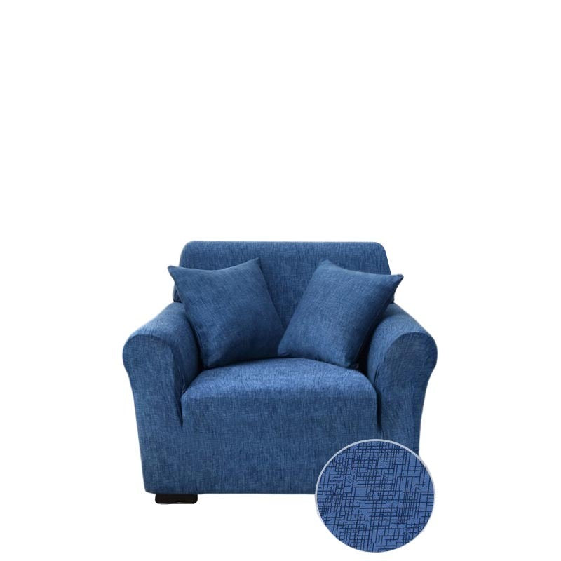 Anyhouz 1 Seater Sofa Cover Plain Blue Style and Protection For Living Room Sofa Chair Elastic Stretchable Slipcover-Slipcovers-PEROZ Accessories