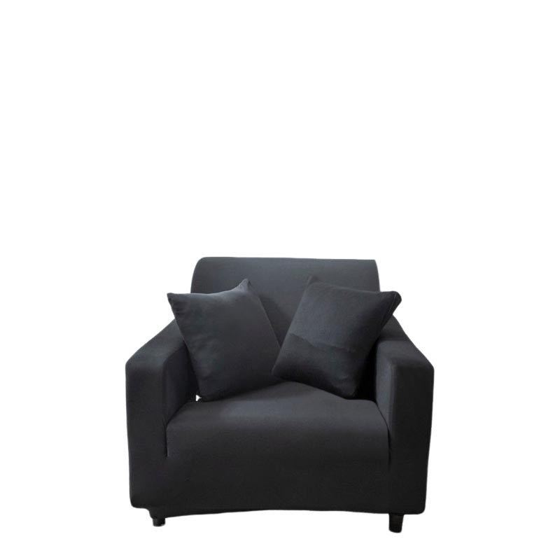 Anyhouz 1 Seater Sofa Cover Plain Black Style and Protection For Living Room Sofa Chair Elastic Stretchable Slipcover-Slipcovers-PEROZ Accessories