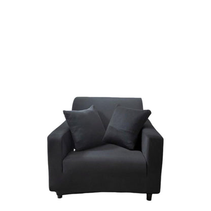 Anyhouz 1 Seater Sofa Cover Plain Black Style and Protection For Living Room Sofa Chair Elastic Stretchable Slipcover-Slipcovers-PEROZ Accessories