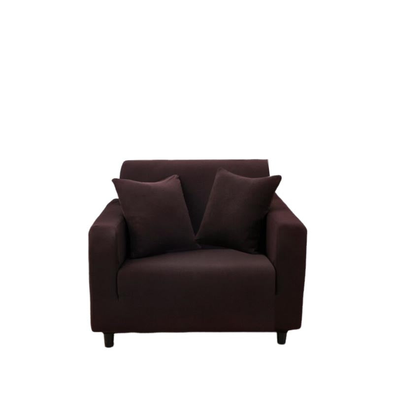 Anyhouz 1 Seater Sofa Cover Plain Coffee Style and Protection For Living Room Sofa Chair Elastic Stretchable Slipcover-Slipcovers-PEROZ Accessories