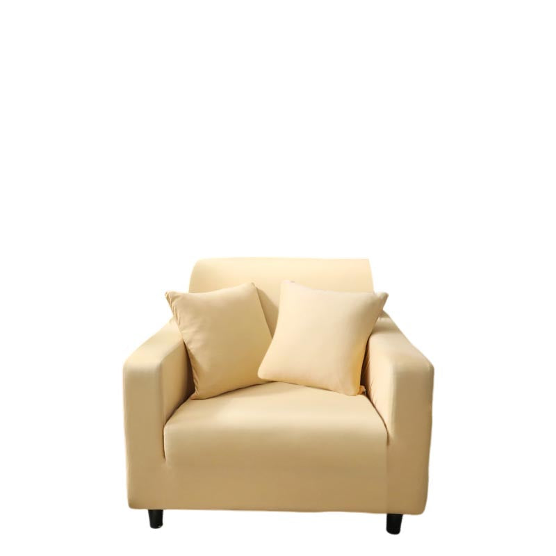 Anyhouz 1 Seater Sofa Cover Plain Beige Style and Protection For Living Room Sofa Chair Elastic Stretchable Slipcover-Slipcovers-PEROZ Accessories
