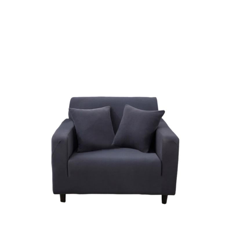 Anyhouz 1 Seater Sofa Cover Plain Dark Grey Style and Protection For Living Room Sofa Chair Elastic Stretchable Slipcover-Slipcovers-PEROZ Accessories