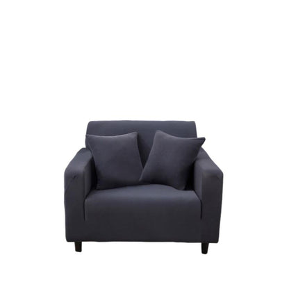 Anyhouz 1 Seater Sofa Cover Plain Dark Grey Style and Protection For Living Room Sofa Chair Elastic Stretchable Slipcover-Slipcovers-PEROZ Accessories