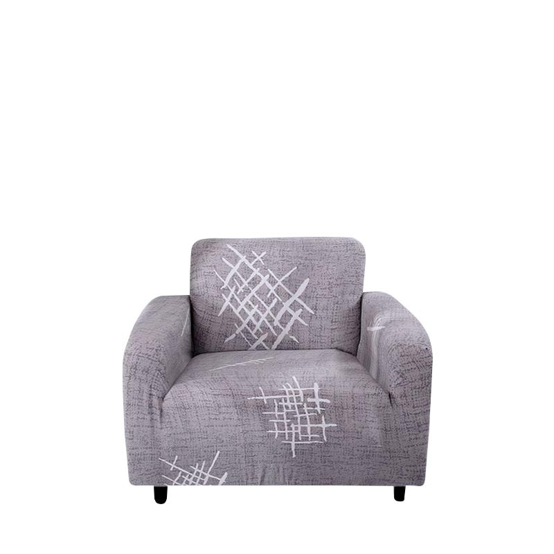 Anyhouz 1 Seater Sofa Cover Solid Light Gray Style and Protection For Living Room Sofa Chair Elastic Stretchable Slipcover-Slipcovers-PEROZ Accessories