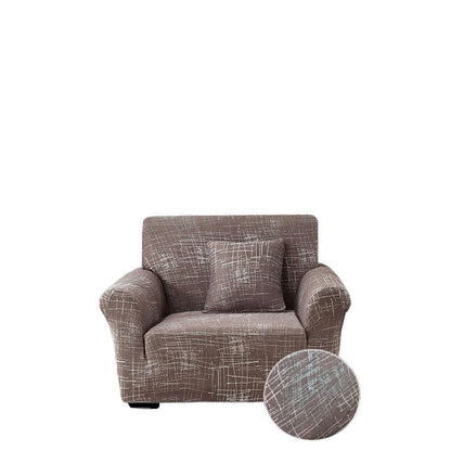 Anyhouz 1 Seater Sofa Cover Rustic Brown Style and Protection For Living Room Sofa Chair Elastic Stretchable Slipcover-Slipcovers-PEROZ Accessories