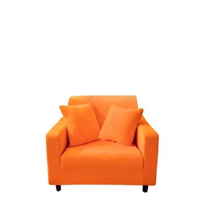 Anyhouz 1 Seater Sofa Cover Plain Orange Style and Protection For Living Room Sofa Chair Elastic Stretchable Slipcover-Slipcovers-PEROZ Accessories