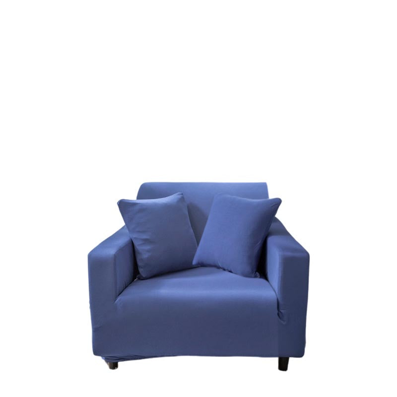 Anyhouz 1 Seater Sofa Cover Plain Royal Blue Style and Protection For Living Room Sofa Chair Elastic Stretchable Slipcover-Slipcovers-PEROZ Accessories
