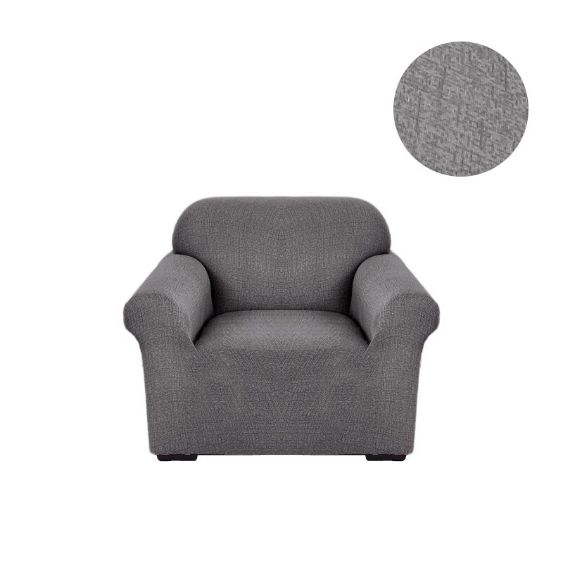 Anyhouz 1 Seater Sofa Cover Solid Gray Style and Protection For Living Room Sofa Chair Elastic Stretchable Slipcover-Slipcovers-PEROZ Accessories