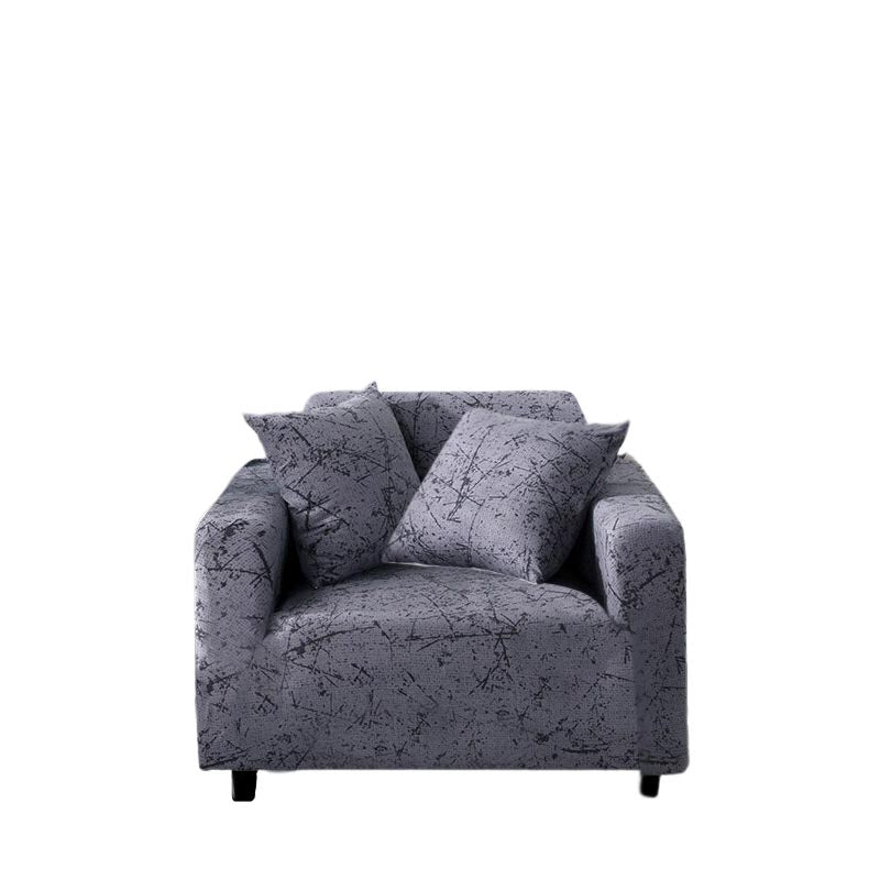 Anyhouz 1 Seater Sofa Cover Marble Gray Style and Protection For Living Room Sofa Chair Elastic Stretchable Slipcover-Slipcovers-PEROZ Accessories