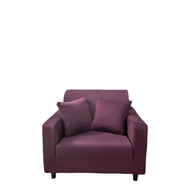 Anyhouz 1 Seater Sofa Cover Plain Bean Paste Red Style and Protection For Living Room Sofa Chair Elastic Stretchable Slipcover-Slipcovers-PEROZ Accessories