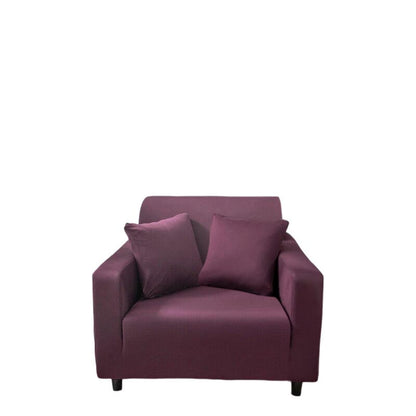 Anyhouz 1 Seater Sofa Cover Plain Bean Paste Red Style and Protection For Living Room Sofa Chair Elastic Stretchable Slipcover-Slipcovers-PEROZ Accessories