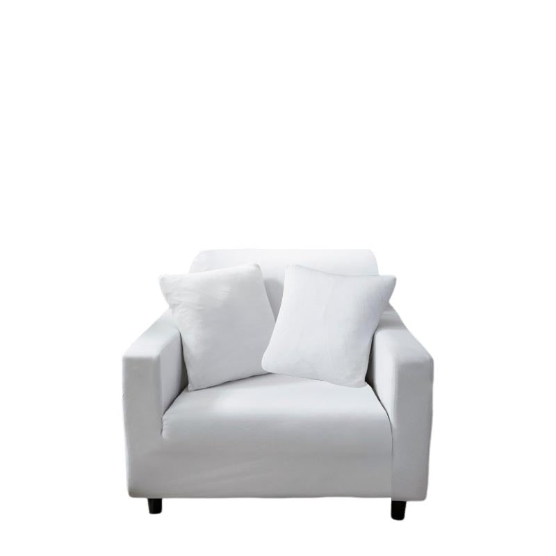 Anyhouz 1 Seater Sofa Cover Plain White Style and Protection For Living Room Sofa Chair Elastic Stretchable Slipcover-Slipcovers-PEROZ Accessories