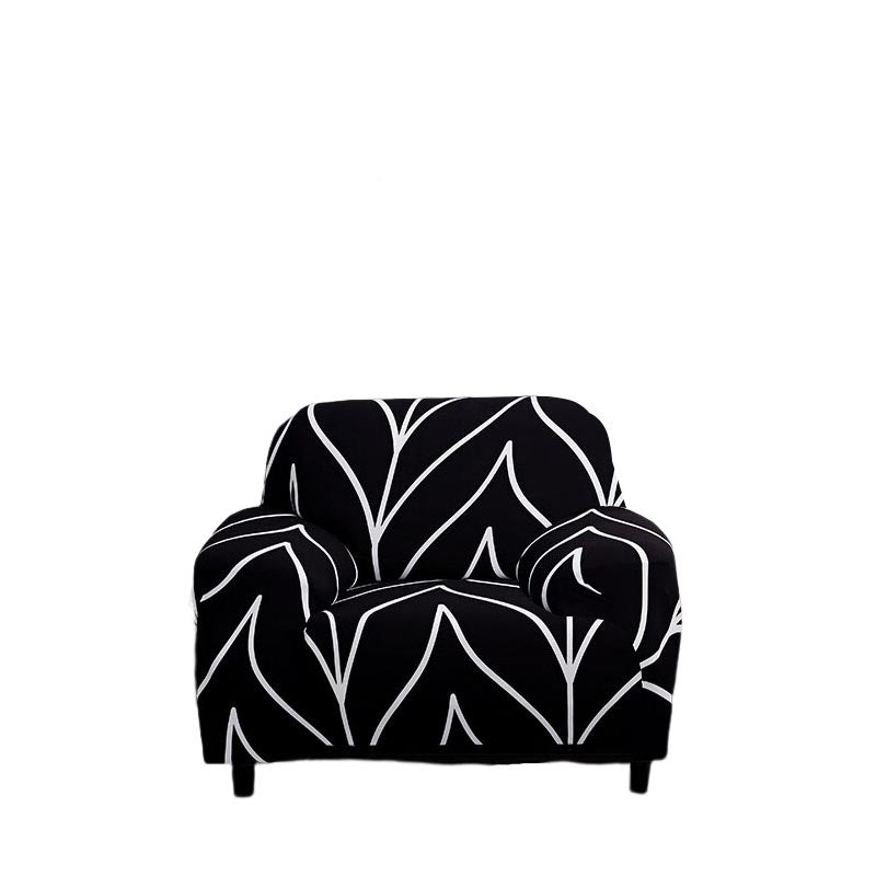 Anyhouz 1 Seater Sofa Cover Black Style and Protection For Living Room Sofa Chair Elastic Stretchable Slipcover-Slipcovers-PEROZ Accessories
