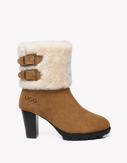 Australian Shepherd UGG Boots Women Shearling Heels Style Candice-Boots-PEROZ Accessories
