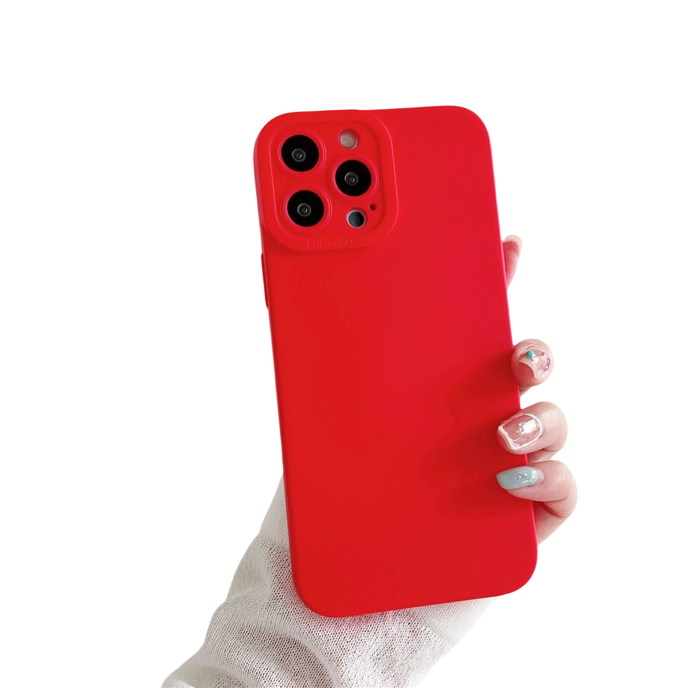 Anymob iPhone Case Red Luxury Soft Liquid Silicone Lens Protection Shockproof Bumper Back Cover-Mobile Phone Cases-PEROZ Accessories