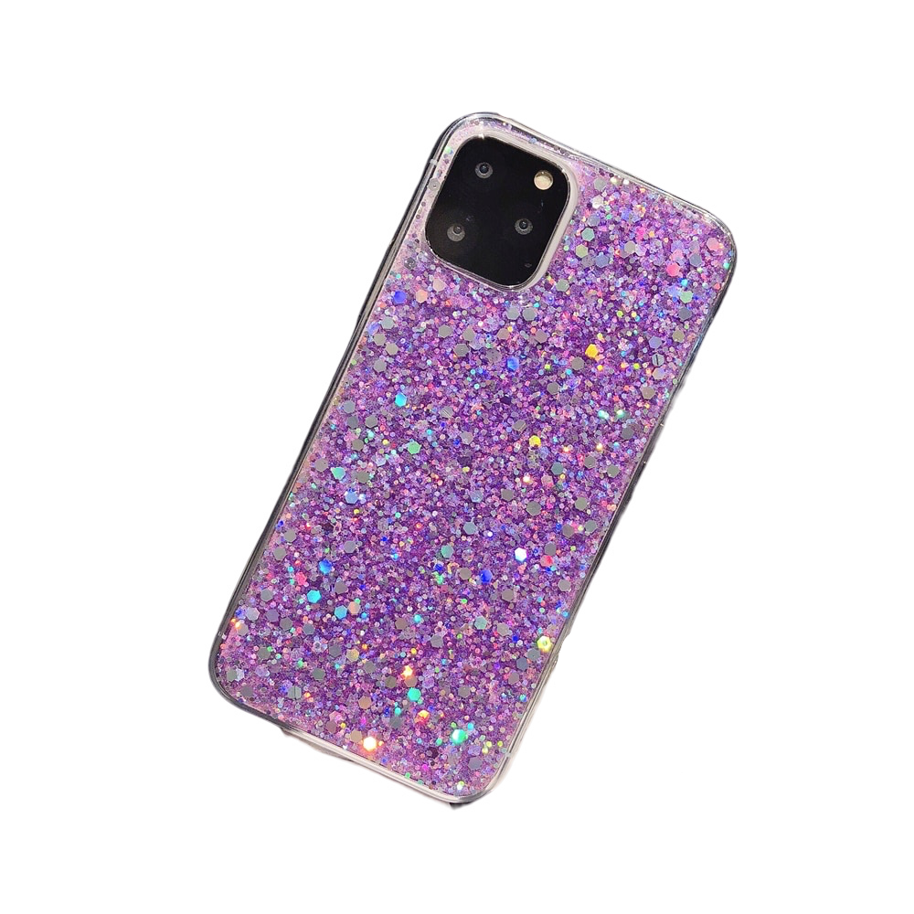 Anymob iPhone Case Purple Glitter Sequins Epoxy Soft Silicon Back Cover-Mobile Phone Cases-PEROZ Accessories