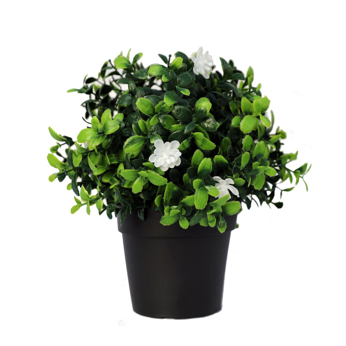Small Potted Artificial Flowering Boxwood Plant UV Resistant 20cm-Home &amp; Garden &gt; Artificial Plants-PEROZ Accessories