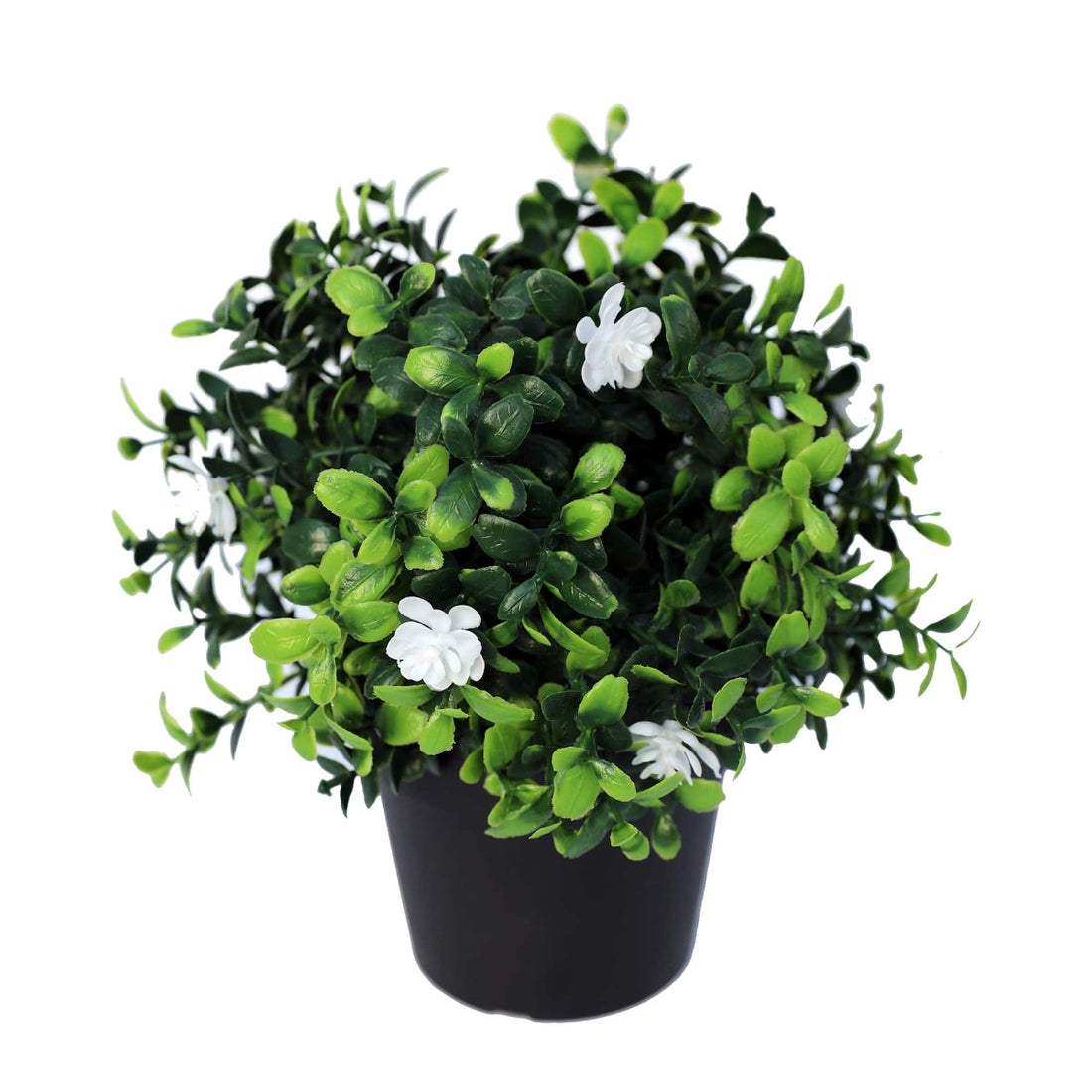 Small Potted Artificial Flowering Boxwood Plant UV Resistant 20cm-Home &amp; Garden &gt; Artificial Plants-PEROZ Accessories