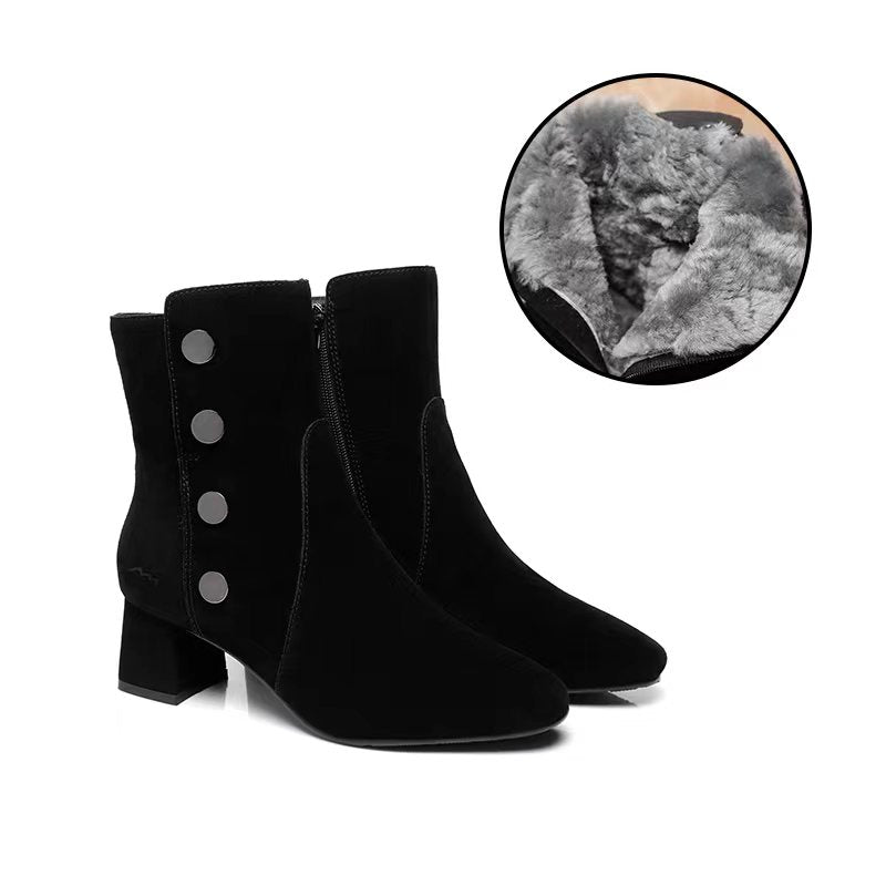 TARRAMARRA Midi Women Fashion Block Heel Black Boots-Heels-PEROZ Accessories