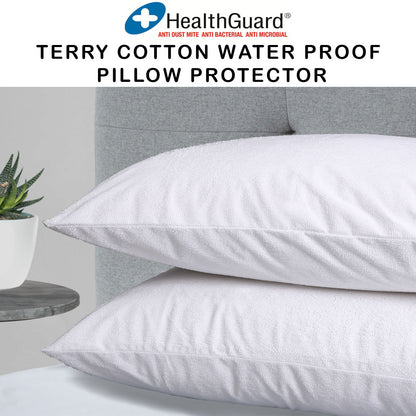 Renee Taylor Pillow Protectors Waterproof Super Soft Cotton Terry - Twin Pack-Bedding-PEROZ Accessories
