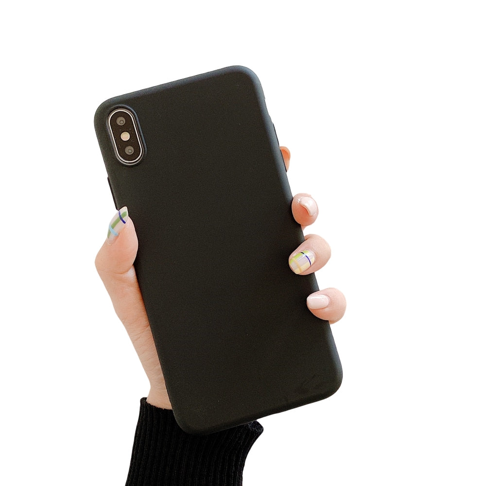 Anymob iPhone Black Candy Color Silicone Phone Case Soft TPU Back Cases Cover-Mobile Phone Cases-PEROZ Accessories