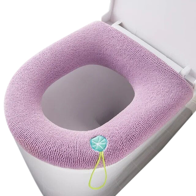 Anyhouz Toilet Seat B Pink Washable Soft Mat Pad Cushion O-shape Seat Bidet Toilet Cover Accessories-Toilet Seat Cover-PEROZ Accessories