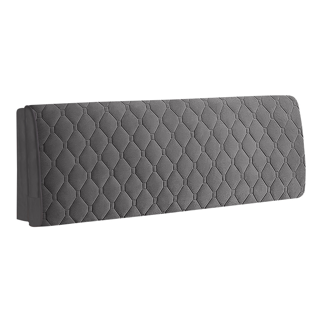 Anyhouz Headboard Cover Dark Gray Diamond Pattern Super Soft Smooth Quilted Velvet Bed Back Dust Protector Cover 170x70cm-Bed Headboard-PEROZ Accessories