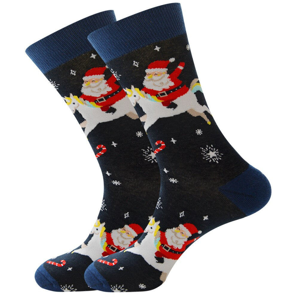 Anysox 5 Pairs Black Size 5-13 Socks Crystal Silk Tide Winter Holiday Design Plus Snowflake Stocking Comfortable To Wear-Socks-PEROZ Accessories