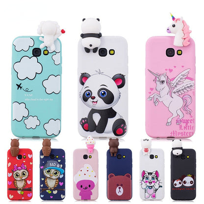 Anymob Samsung Case Blue Panda Soft Silicone 3D Unicorn Panda Phone Cover Protection-Mobile Phone Cases-PEROZ Accessories