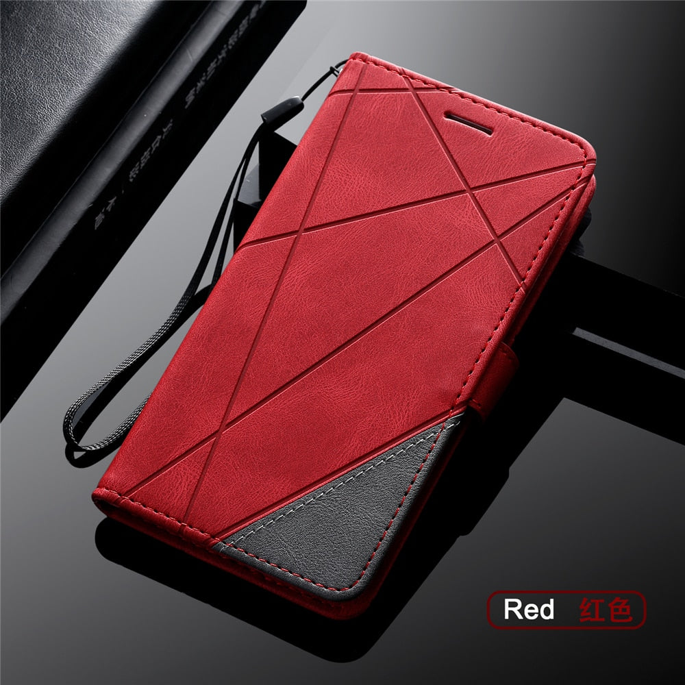 Anymob Huawei Case Red Leather Flip Cover Wallet Phone Bag Shell Protection-Mobile Phone Cases-PEROZ Accessories