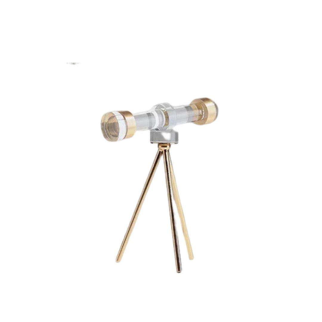 Anyhouz 12*20*25cm Modern Crystal Telescope Sculpture Tabletop Home Decor Modern Art Living Room Display House Decorative Crafts Metal Ornaments-Ornaments-PEROZ Accessories