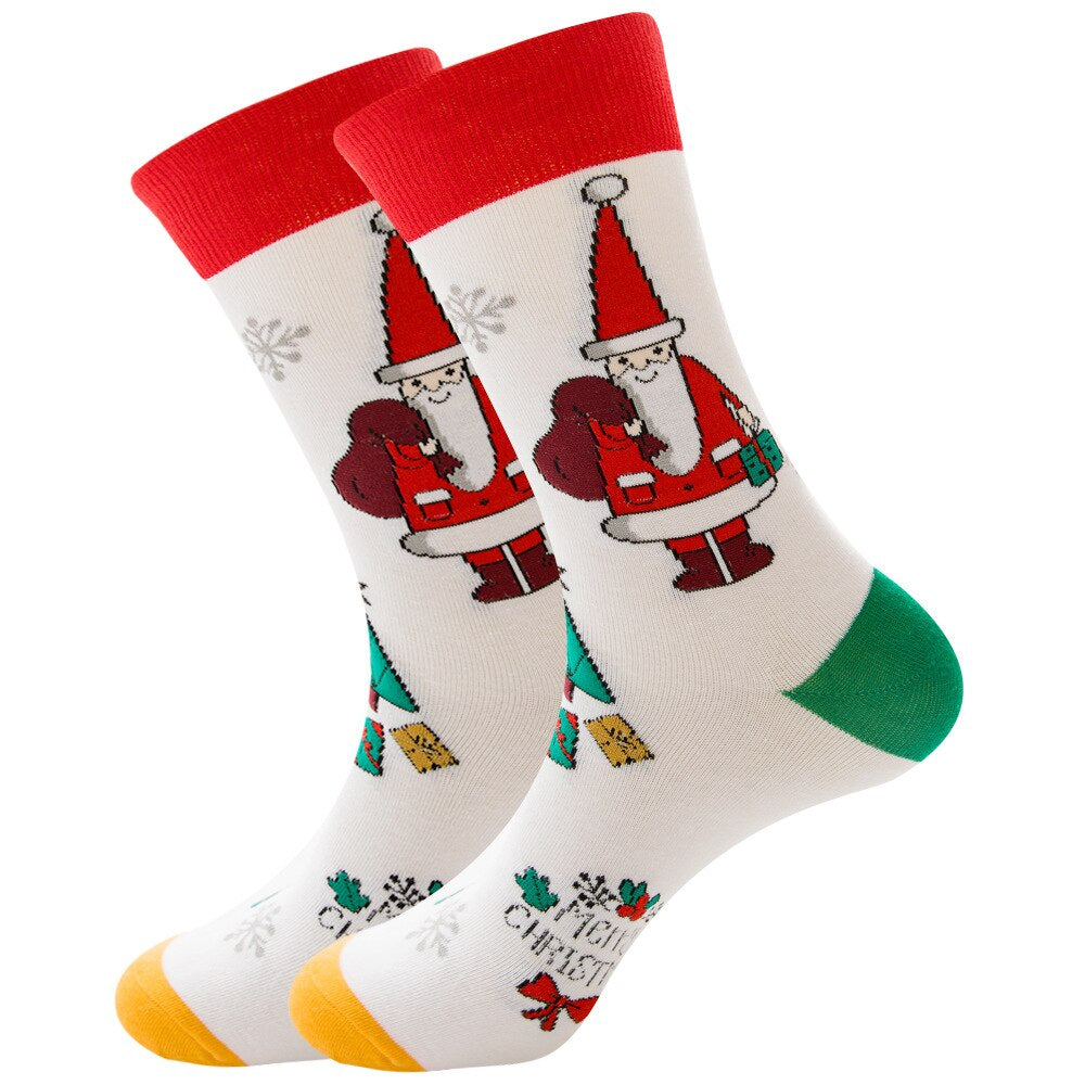 Anysox 5 Pairs White Size Size 5-13 Socks Crystal Silk Tide Winter Holiday Design Plus Snowflake Stocking Comfortable To Wear-Socks-PEROZ Accessories