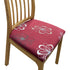 Anyhouz Chair Cover Maroon Simple Floral White Pattern Print Stretch Seat Cover for Home Dinning Kitchen Washable Removable-Chair Cover-PEROZ Accessories