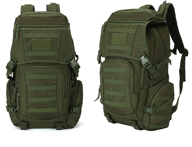 Anypack Backpack Army Green Camping Hiking Daypack Army Rucksack Outdoor Fishing Sport Hunting Climbing Waterproof Bag 50L-Backpacks-PEROZ Accessories