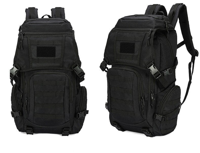 Anypack Backpack Black Camping Hiking Daypack Army Rucksack Outdoor Fishing Sport Hunting Climbing Waterproof Bag 50L-Backpacks-PEROZ Accessories