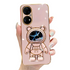 Anymob Huawei Case Light Pink Cute Quicksand Astronaut Bracket Soft Cover Phone Protection-Mobile Phone Cases-PEROZ Accessories