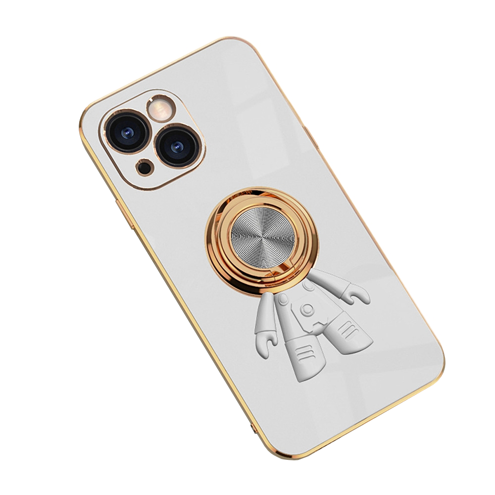 Anymob iPhone White Astronaut Magnetic Bracket Phone Case Plating Shell-Mobile Phone Cases-PEROZ Accessories