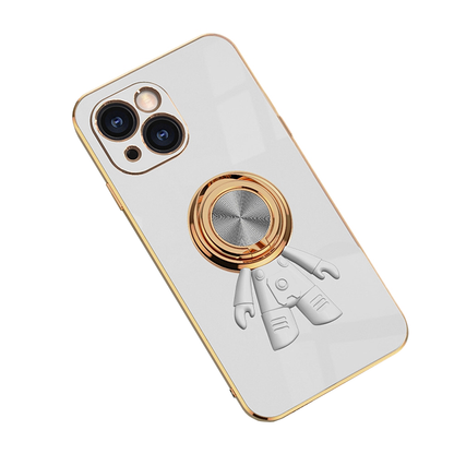 Anymob iPhone White Astronaut Magnetic Bracket Phone Case Plating Shell-Mobile Phone Cases-PEROZ Accessories