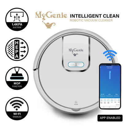 MyGenie WI-FI GMAX Robotic Vacuum Cleaner Mop App Control Dry &amp; Wet Auto Robot-Small Home Appliances-PEROZ Accessories