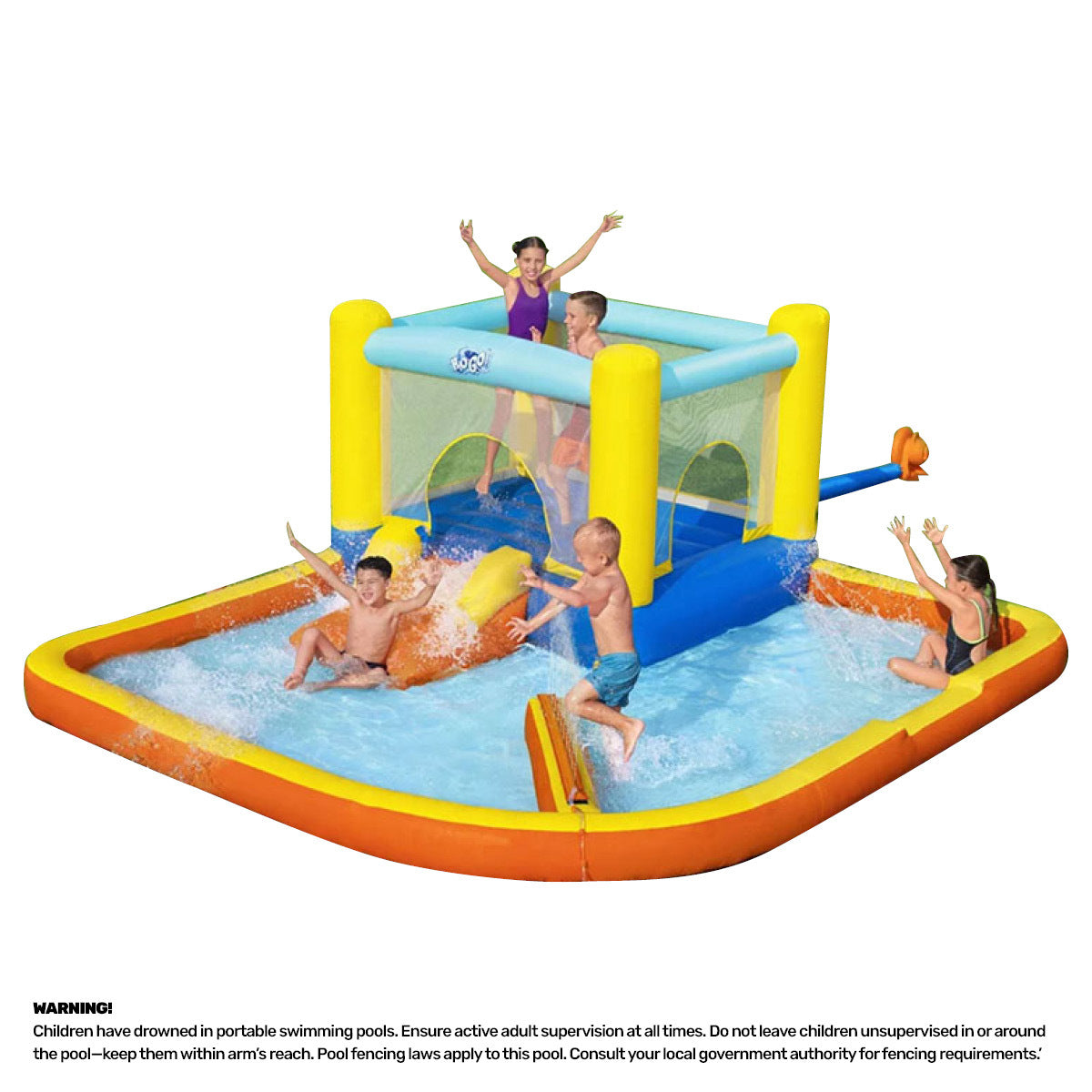 Bestway H2OGO! Bounce Water Park Inflatable Pool Slide w Electric Blower-Home &amp; Garden &gt; Pool &amp; Accessories-PEROZ Accessories