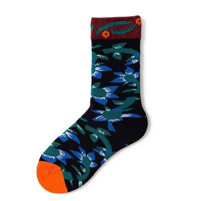 Anysox 5 Pairs Black Size 5-9 Fashion Sock High-Quality Office Sports Business Long Socks Cotton Solid Colors Skateboard Knitted Casual-Socks-PEROZ Accessories