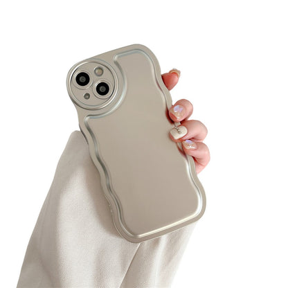 Anymob iPhone Case Silver Curly Wave Plating Air Cushion Soft Silicon Shockproof Cover-Mobile Phone Cases-PEROZ Accessories