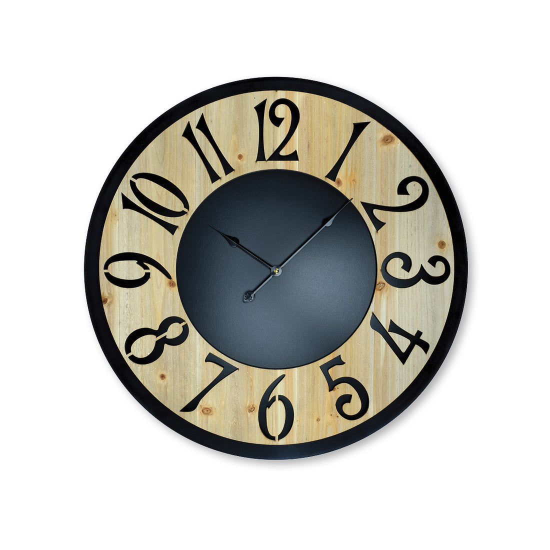 Home Master Wall Clock Wood &amp;amp; Metal Look Stylish Design Large Numbers 60cm-Home &amp; Garden &gt; Wall Art-PEROZ Accessories