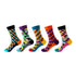 Anysox 5 Pairs One Size 5-11 Mixed Color Set Christmas Socks Cotton Fashion Colorful Mosaic Woman Skateboard Oil Paitiing-Socks-PEROZ Accessories