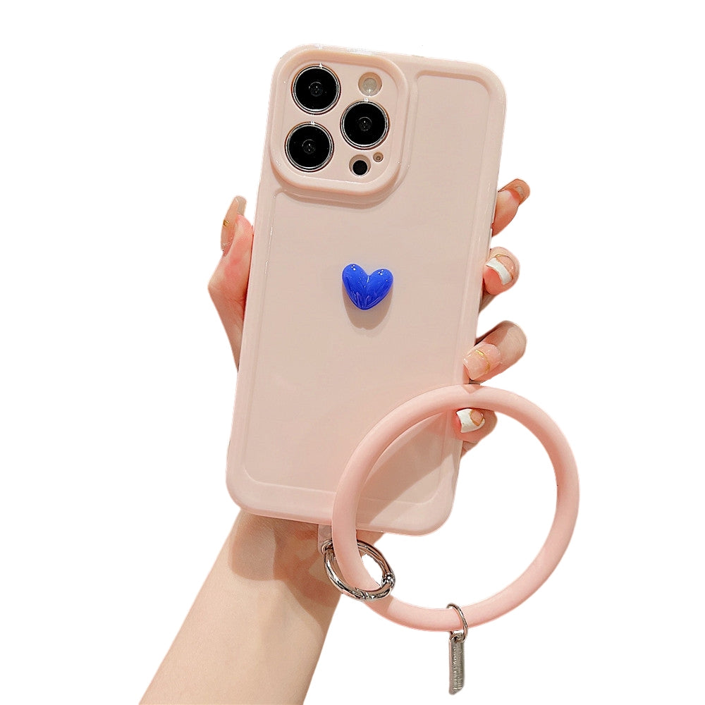 Anymob iPhone Black And Pink 3D Love Heart Bracelet Phone Case Shockproof Soft Silicone Cover-Mobile Phone Cases-PEROZ Accessories