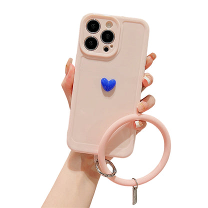 Anymob iPhone Black And Pink 3D Love Heart Bracelet Phone Case Shockproof Soft Silicone Cover-Mobile Phone Cases-PEROZ Accessories