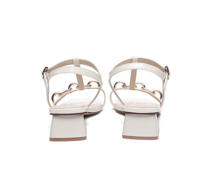 Tarramarra Low Heel Slingback Gold Chain Decor Sandals Women Ginny-Heels-PEROZ Accessories