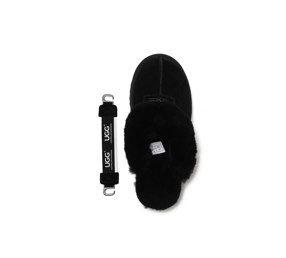 Australian Shepherd UGG Removable Strap Slingback UGG Slipper Women Waffle Platform-Slippers-PEROZ Accessories