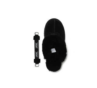Australian Shepherd UGG Removable Strap Slingback UGG Slipper Women Waffle Platform-Slippers-PEROZ Accessories